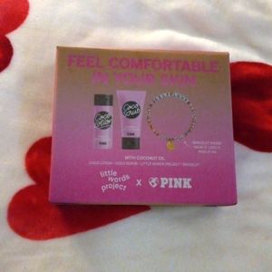 Pink body care gift set